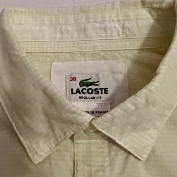 Lacoste Small Lightweight Button-down Shirt in Yellow Gingham MINT!‌‌‌‌‌ - Picture 4 of 5